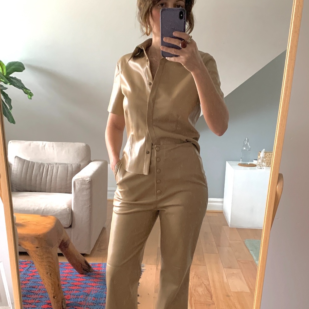 Vegan Leather Nanushka Top